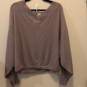 Free People Purple South Side Thermal Shirt